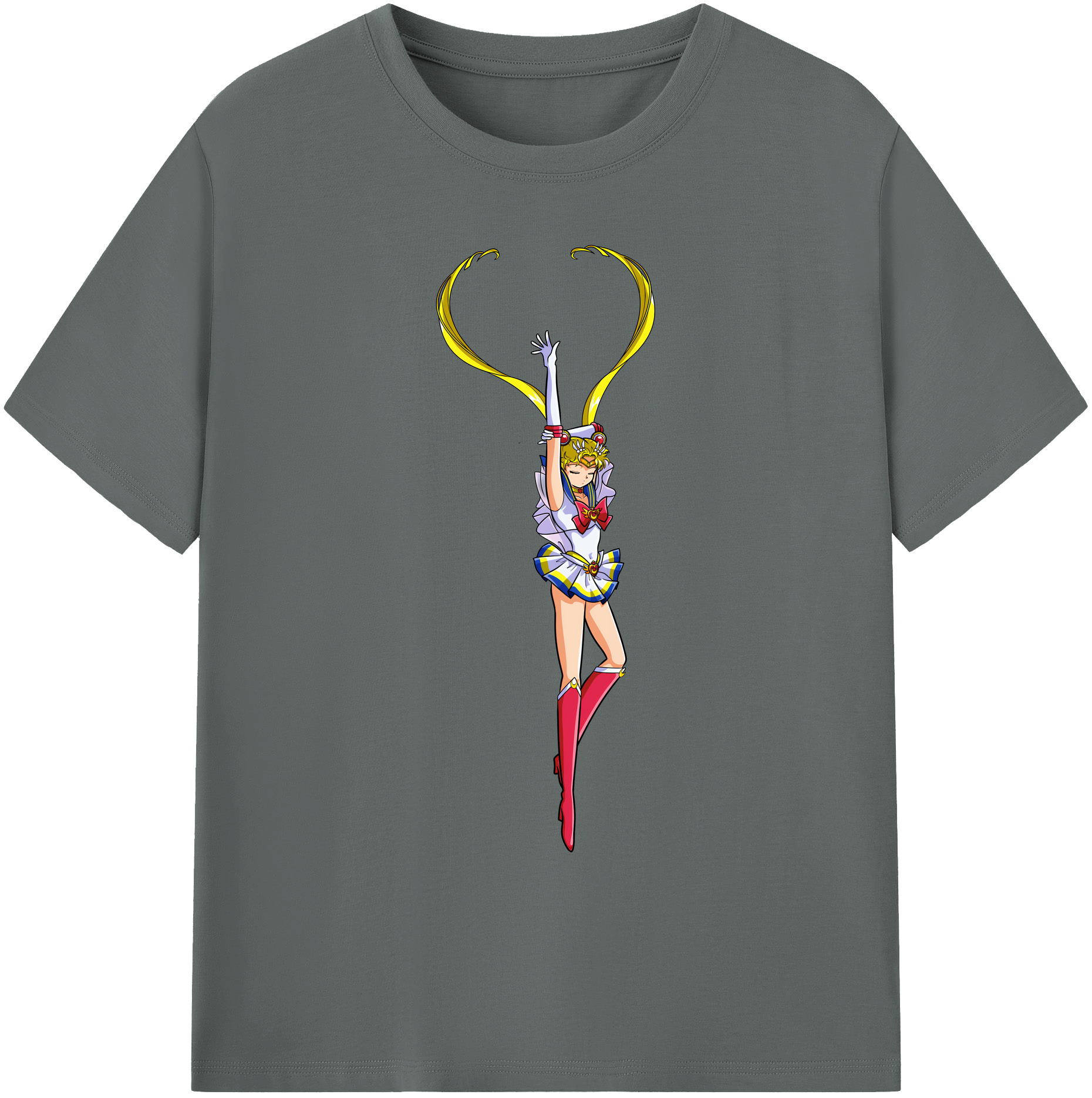 （画像用） 美少女戦士セーラームーン 月野 うさぎ つきの うさぎ Sailor Moon Tsukino Usagi 綿100％ メンズ半袖Tシャツ｜肌触りやわらか＆通気性